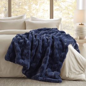 1 PC 50x60" Vivienne Faux Fur Throw Navy
