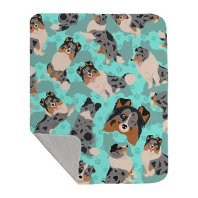 Blue Merle Sheltie Quilted Blanket 50x60 Artwork Pattern Quilted Throw Blanket for Bed, Couch, Sofa, Soft and Lightweight
