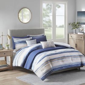 8 Piece Printed Seersucker Comforter and Quilt Set Collection