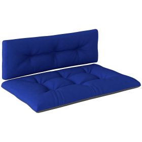 2 Seater Pallet Cushions Outdoor 3.9 Thick Replacement Cushions - Tufted Design For Garden, Patio, Navy Blue (Color: navy blue)
