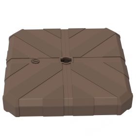 Square Patio Umbrella Base, Cantilever Offset Umbrella Base Heavy Duty Outdoor Umbrella Stand Base, Filled Up To 143lbs With Stand Or 130lbs With (Color: Brown)